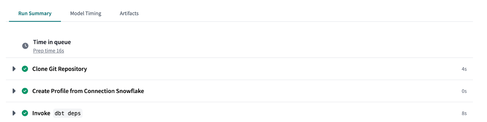 The scheduler prepares a job for execution and displays it as 'prep time' in dbt Cloud. The scheduler prepares a job for execution and displays it as 'prep time' in dbt Cloud.